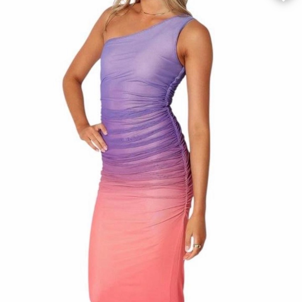 Dakota one shoulder midi dress (petal and pup)